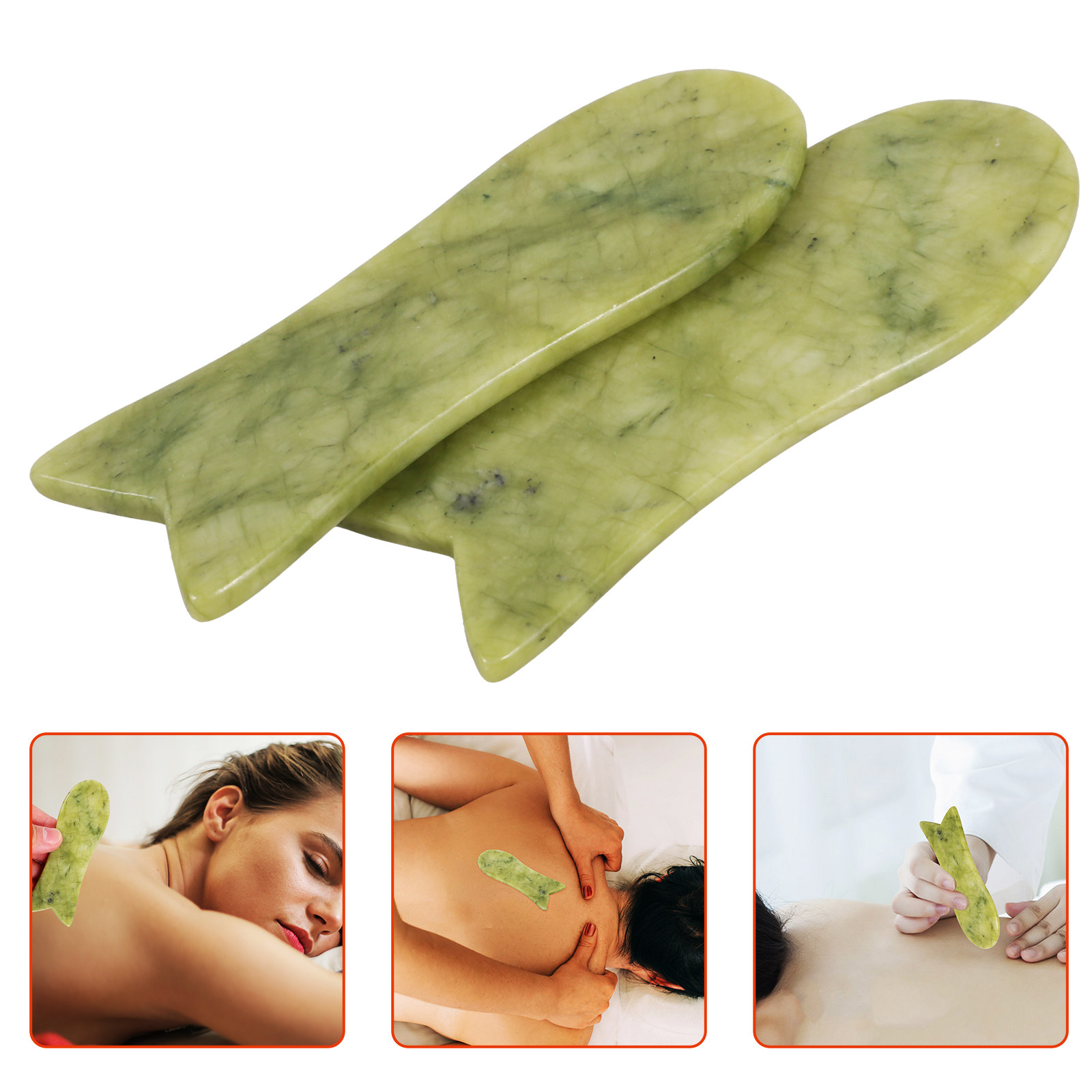 Spa And Wellness - 2 szt. Naturalna Jadeitowa Płytka Gua